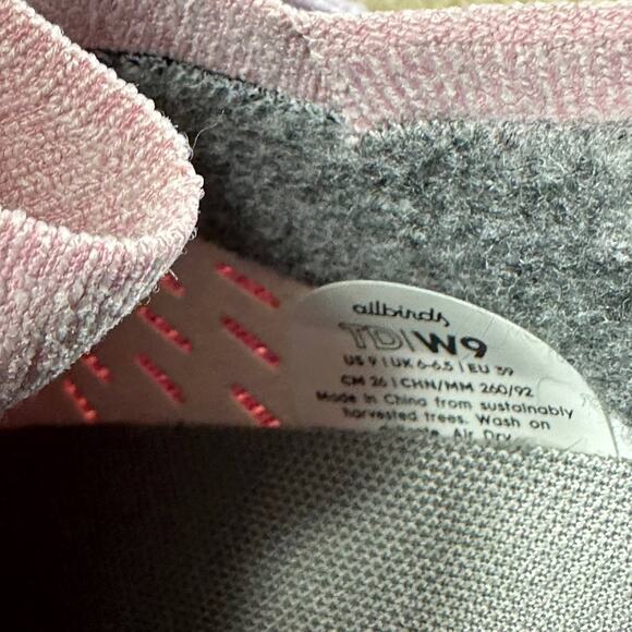 ALLBIRDS Pink Purple Tree Dashers Women's Size 9 Running Athletic Lace Up Flora - Picture 9 of 9